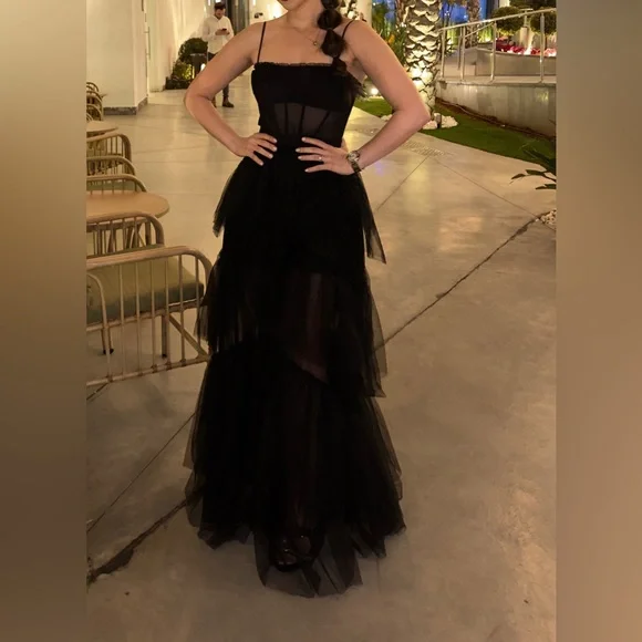BCBGMaxAzria | Dresses | Bcbg Tulle Dress In Black Size 4 Worn Once |  Poshmark
